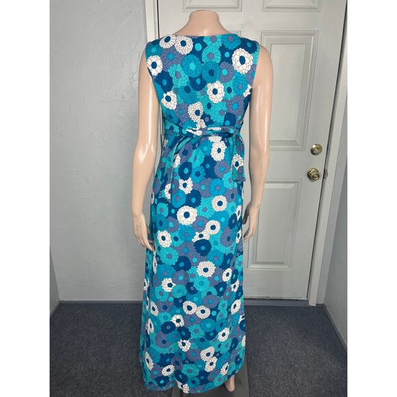 Vintage 60s 70's Eleu Hawaii Women's Dress Hawaiian Floral Retro Maxi Cotton YY4 - Picture 4 of 7